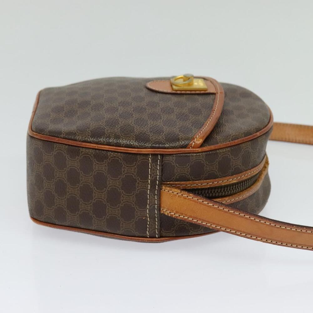 CELINE Macadam Canvas Shoulder Bag Pvc Leather Brown Gold - Picture 5 of 12